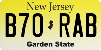 NJ license plate B70RAB