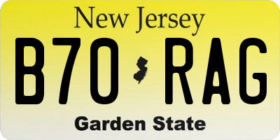 NJ license plate B70RAG