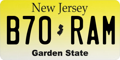 NJ license plate B70RAM