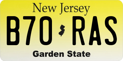 NJ license plate B70RAS