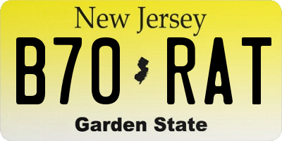 NJ license plate B70RAT