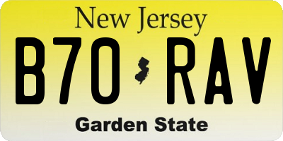 NJ license plate B70RAV