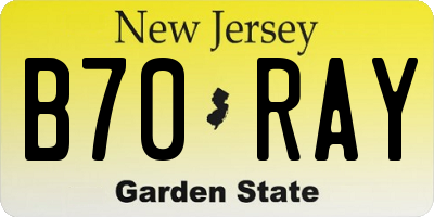 NJ license plate B70RAY