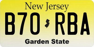 NJ license plate B70RBA