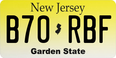 NJ license plate B70RBF