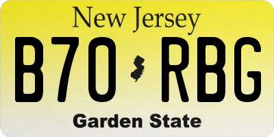 NJ license plate B70RBG