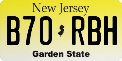 NJ license plate B70RBH