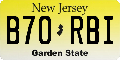NJ license plate B70RBI