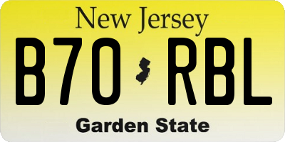 NJ license plate B70RBL
