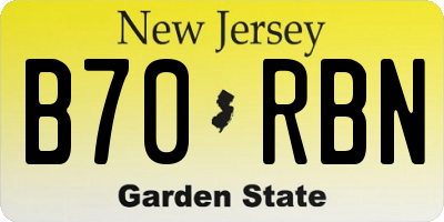 NJ license plate B70RBN