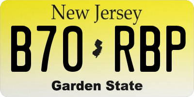 NJ license plate B70RBP