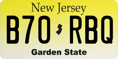 NJ license plate B70RBQ