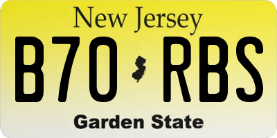 NJ license plate B70RBS