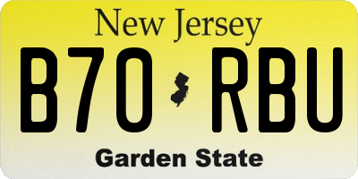 NJ license plate B70RBU