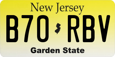 NJ license plate B70RBV
