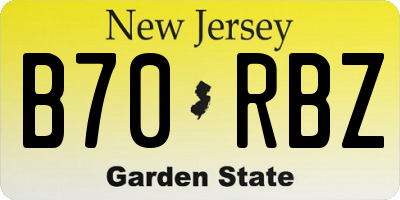 NJ license plate B70RBZ