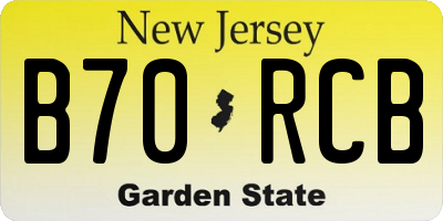 NJ license plate B70RCB