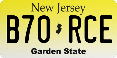 NJ license plate B70RCE
