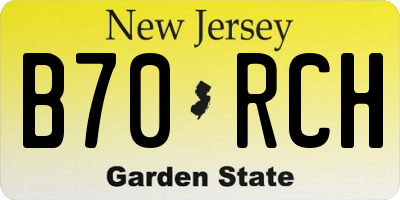 NJ license plate B70RCH