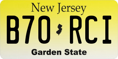 NJ license plate B70RCI