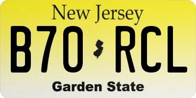 NJ license plate B70RCL