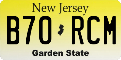 NJ license plate B70RCM