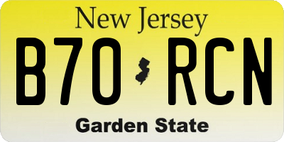 NJ license plate B70RCN