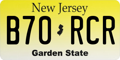 NJ license plate B70RCR