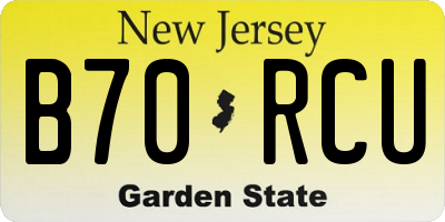 NJ license plate B70RCU