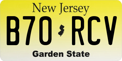 NJ license plate B70RCV