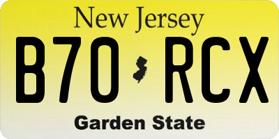 NJ license plate B70RCX