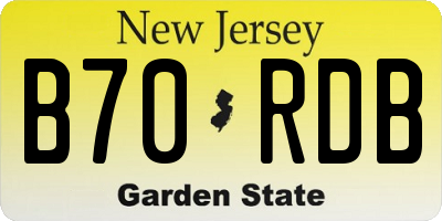 NJ license plate B70RDB