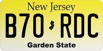 NJ license plate B70RDC
