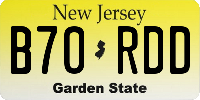 NJ license plate B70RDD