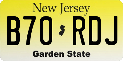 NJ license plate B70RDJ