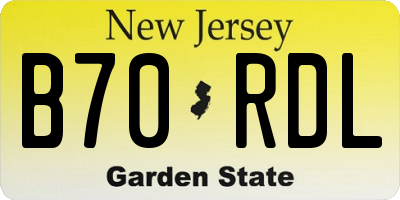 NJ license plate B70RDL