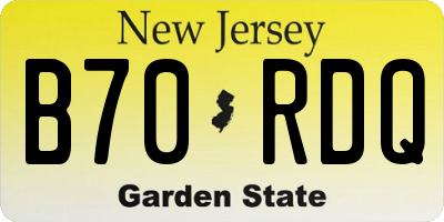 NJ license plate B70RDQ
