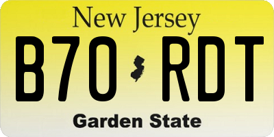 NJ license plate B70RDT
