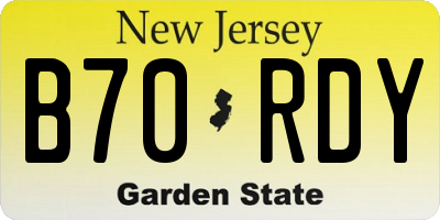 NJ license plate B70RDY