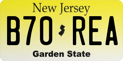 NJ license plate B70REA