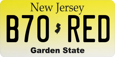 NJ license plate B70RED