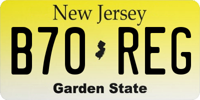 NJ license plate B70REG