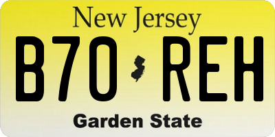 NJ license plate B70REH
