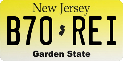 NJ license plate B70REI