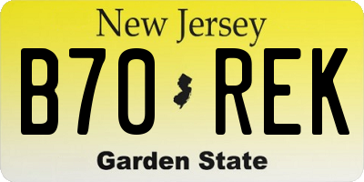 NJ license plate B70REK