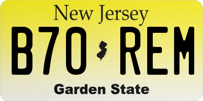 NJ license plate B70REM