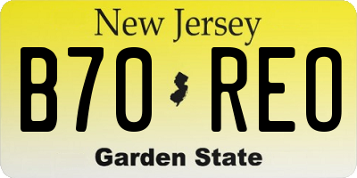 NJ license plate B70REO