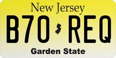 NJ license plate B70REQ