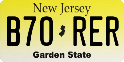 NJ license plate B70RER