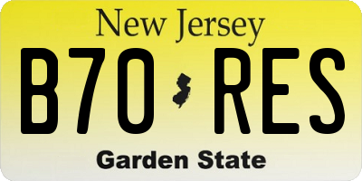 NJ license plate B70RES
